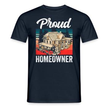 Stolzer Hauseigentümer Hausbesitzer Hausherr Haus - Männer T-Shirt - Navy - Vorne - AI Model Male 178 light (178cm)