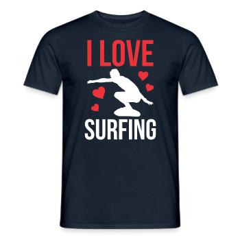 J’adore Surfer Surfer SurfBoard - T-shirt homme - marine - Devant - AI Model Male 178 light (178cm)