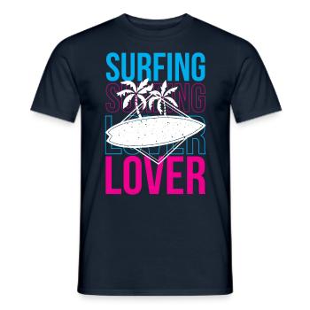 Amateurs de surf Surfeur Planche de surf - T-shirt homme - marine - Devant - AI Model Male 178 light (178cm)