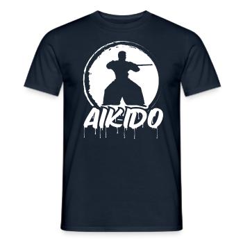 Amoureux de l’Aïkido Arts Martiaux Combattant d’Arts Martiaux - T-shirt homme - marine - Devant - AI Model Male 178 light (178cm)
