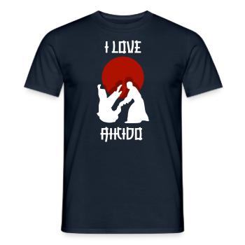 I love Aikido martial arts martial arts fighter - Men's T-Shirt - navy - Front - AI Model Male 178 light (178cm)