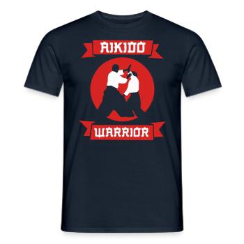 Aikido Guerrier Combattant Arts Martiaux Arts Martiaux Arts Martiaux - T-shirt homme - marine - Devant - AI Model Male 178 light (178cm)