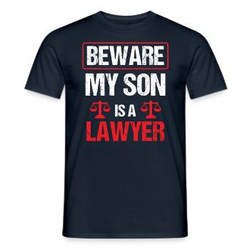 Attention Mon fils est avocat avocat - T-shirt homme - marine - Devant - AI Model Male 178 light (178cm)