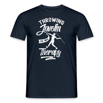 Speerwerfen Ist Meine Therapie Speer Speerwerfer - Männer T-Shirt - Navy - Vorne - AI Model Male 178 light (178cm)