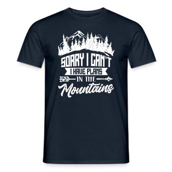 I can't unfortunately I have plans in the mountains - Men's T-Shirt - navy - Front - AI Model Male 178 light (178cm)