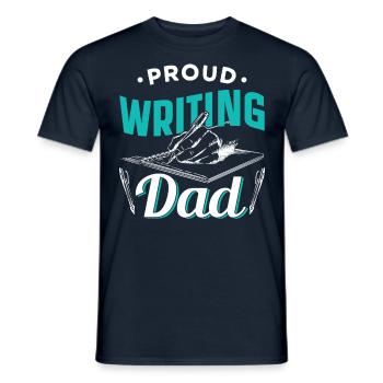 Stolzer Schreibender Vater Autor Schreiber - Männer T-Shirt - Navy - Vorne - AI Model Male 178 light (178cm)