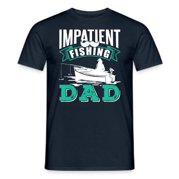 Ungeduldiger Vater Beim Angeln Fischen Fischer - Männer T-Shirt - Navy - Vorne - AI Model Male 178 light (178cm)