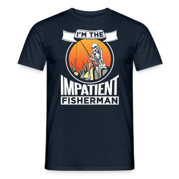 Ich Bin Der Ungeduldige Fischer Angeln Fischen - Männer T-Shirt - Navy - Vorne - AI Model Male 178 light (178cm)