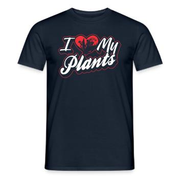 I love my plants plant garden gardener - Men's T-Shirt - navy - Front - AI Model Male 178 light (178cm)