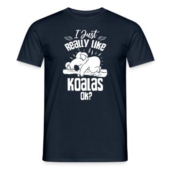 I like Koalas Just Very Okay? Koala Koala Bear - Men's T-Shirt - navy - Front - AI Model Male 178 light (178cm)