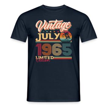 Millésime Juillet 1965 57ème anniversaire Hommes 57 ans - T-shirt homme - marine - Devant - AI Model Male 178 light (178cm)
