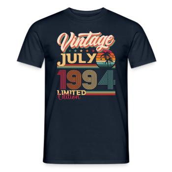 Millésime Juillet 1994 28ème anniversaire Hommes 28 ans - T-shirt homme - marine - Devant - AI Model Male 178 light (178cm)