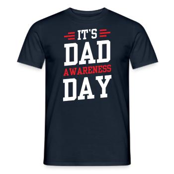 Aujourd’hui, c’est la fête des pères La journée de sensibilisation papa papa père - T-shirt homme - marine - Devant - AI Model Male 178 light (178cm)
