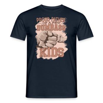 Proud father of a few stupid children Dad - Men's T-Shirt - navy - Front - AI Model Male 178 light (178cm)