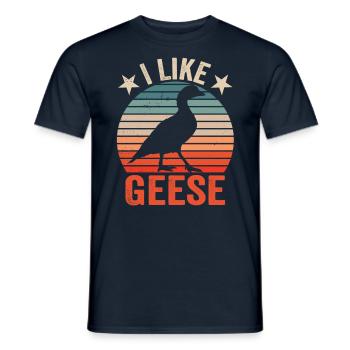 I like goose goose owner animal pet - Men's T-Shirt - navy - Front - AI Model Male 178 light (178cm)