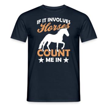When it comes to horses I am riding horse - Men's T-Shirt - navy - Front - AI Model Male 178 light (178cm)