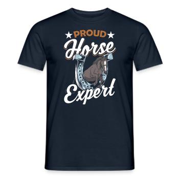Stolzer Pferdeexperte Reiten Reiter Pferd - Männer T-Shirt - Navy - Vorne - AI Model Male 178 light (178cm)