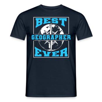 Bester Geograph Aller Zeiten Geographie Beruf - Männer T-Shirt - Navy - Vorne - AI Model Male 178 light (178cm)
