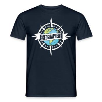 Géographie Profession Géographie Géographie Étudiant - T-shirt homme - marine - Devant - AI Model Male 178 light (178cm)
