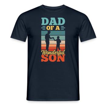 Father of a Wonderful Son Daddy Papa Sayings - Men's T-Shirt - navy - Front - AI Model Male 178 light (178cm)