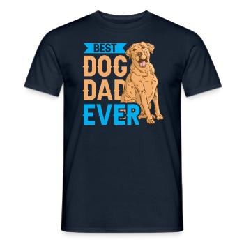 Meilleur chien Papa Jamais Chien Papa Père - T-shirt homme - marine - Devant - AI Model Male 178 light (178cm)