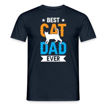 The Best Cat Dad Ever Cat Father - Men's T-Shirt - navy - Front - AI Model Male 178 light (178cm)