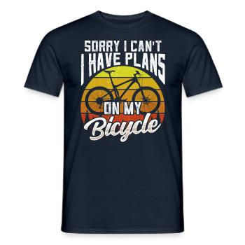 Je ne peux pas avoir de plans sur mon vélo - T-shirt homme - marine - Devant - AI Model Male 178 light (178cm)