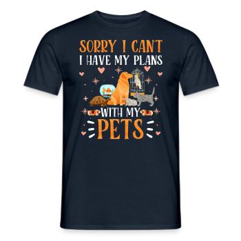 J’ai des plans avec mes animaux de compagnie Désolé Hobby - T-shirt homme - marine - Devant - AI Model Male 178 light (178cm)