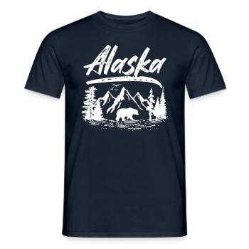 Alaska Randonnée Randonneurs Nature Randonnée - T-shirt homme - marine - Devant - AI Model Male 178 light (178cm)
