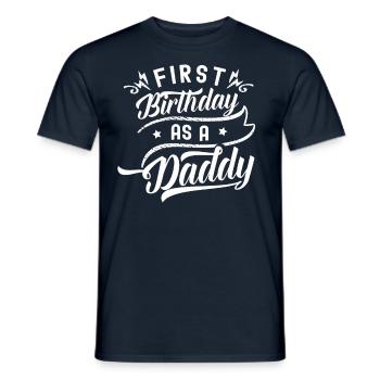 Erster Geburtstag Als Papi Papa Vater Party - Männer T-Shirt - Navy - Vorne - AI Model Male 178 light (178cm)