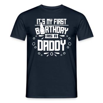 Mein Erster Geburtstag Als Papi Vater Papa Party - Männer T-Shirt - Navy - Vorne - AI Model Male 178 light (178cm)