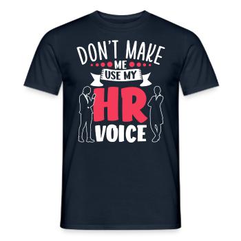 Ne me forcez pas à utiliser ma voix hr - T-shirt homme - marine - Devant - AI Model Male 178 light (178cm)