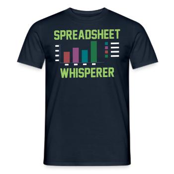 Spreadsheet Flüsterer Arbeit Tabelle Buchhalter - Männer T-Shirt - Navy - Vorne - AI Model Male 178 light (178cm)
