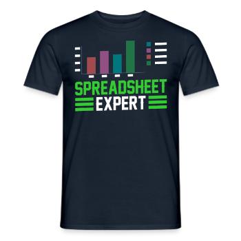 Tableur Expert Table Comptable - T-shirt homme - marine - Devant - AI Model Male 178 light (178cm)