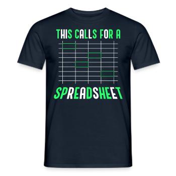 Cela nécessite un table comptable de feuille de calcul - T-shirt homme - marine - Devant - AI Model Male 178 light (178cm)
