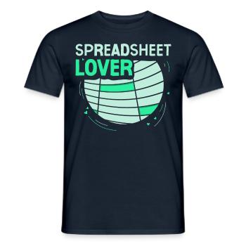 Lovers of Spreadsheets Spreadsheet Table - Men's T-Shirt - navy - Front - AI Model Male 178 light (178cm)