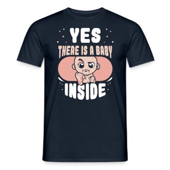 Ja Da Ist Ein Baby Drin Schwanger Baby Inside Süß - Männer T-Shirt - Navy - Vorne - AI Model Male 178 light (178cm)