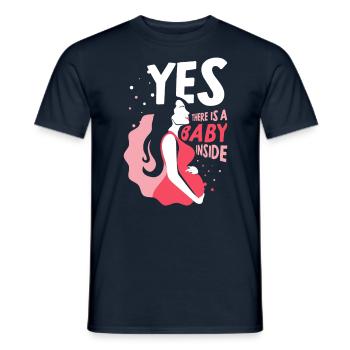 Ja Da Ist Ein Baby Drin Süß Baby Inside Schwanger - Männer T-Shirt - Navy - Vorne - AI Model Male 178 light (178cm)