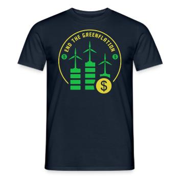 End Greenflation Green Inflation Energy - Men's T-Shirt - navy - Front - AI Model Male 178 light (178cm)
