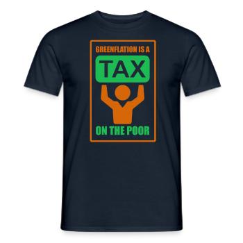 La Greenflation est une taxe sur les pauvres verts - T-shirt homme - marine - Devant - AI Model Male 178 light (178cm)