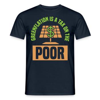 La Greenflation est une taxe sur les pauvres verts - T-shirt homme - marine - Devant - AI Model Male 178 light (178cm)
