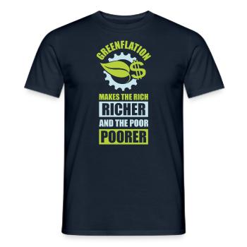 Greenflation Green Energy Prices Inflation - Men's T-Shirt - navy - Front - AI Model Male 178 light (178cm)