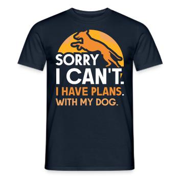 J’ai des plans avec mon chien Hobby Désolé l’équipe - T-shirt homme - marine - Devant - AI Model Male 178 light (178cm)