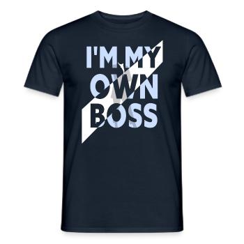 I am my own boss Entrepreneur CEO Founder - Men's T-Shirt - navy - Front - AI Model Male 178 light (178cm)