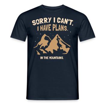 I can't unfortunately I have plans in the mountains - Men's T-Shirt - navy - Front - AI Model Male 178 light (178cm)