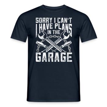 Je ne peux malheureusement pas avoir de plans dans le garage - T-shirt homme - marine - Devant - AI Model Male 178 light (178cm)