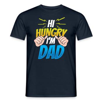 Hi Hungry I Am Papa Daddy Father Father Day - Men's T-Shirt - navy - Front - AI Model Male 178 light (178cm)