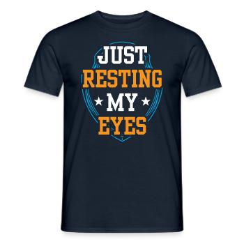 Je ne repose que mes yeux de papa papa père - T-shirt homme - marine - Devant - AI Model Male 178 light (178cm)