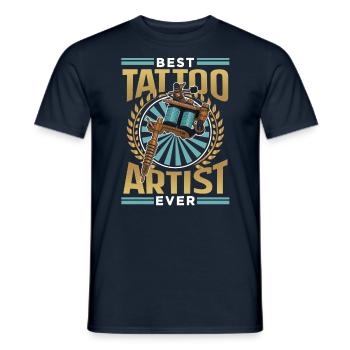 Bester Tätowierer Überhaupt Tattoo Tätowieren - Männer T-Shirt - Navy - Vorne - AI Model Male 178 light (178cm)