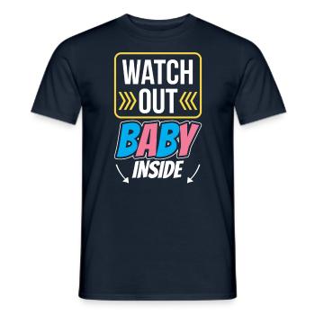 Achtung Baby Inside Schwangerschaft Schwanger Süß - Männer T-Shirt - Navy - Vorne - AI Model Male 178 light (178cm)